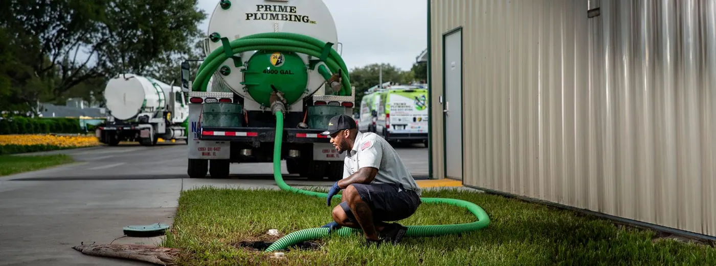 Professional plumber at work